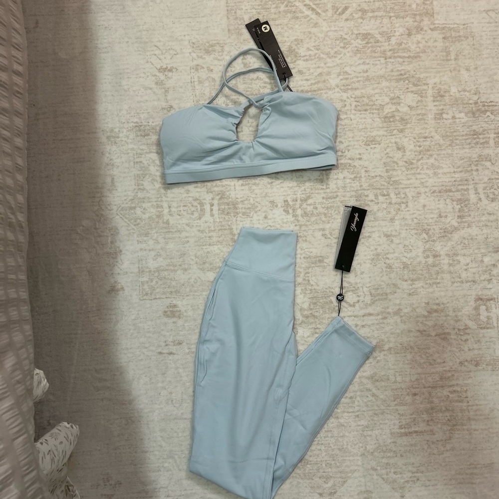 YoungLA Light Blue Women's Leggings Set - Picture 2 of 3